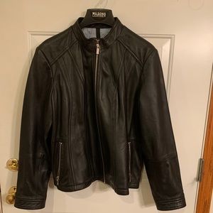 Women’s Plus Black leather jacket